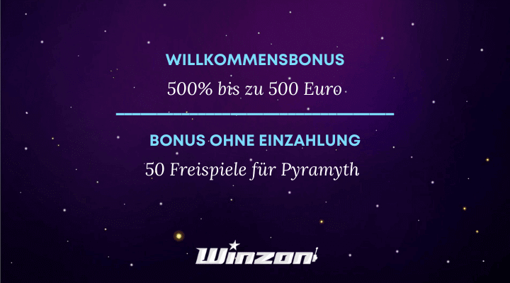 Winzon Casino – Willkommensbonus bis zu 500 Euro