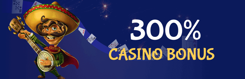 300% Casino Bonus Banner